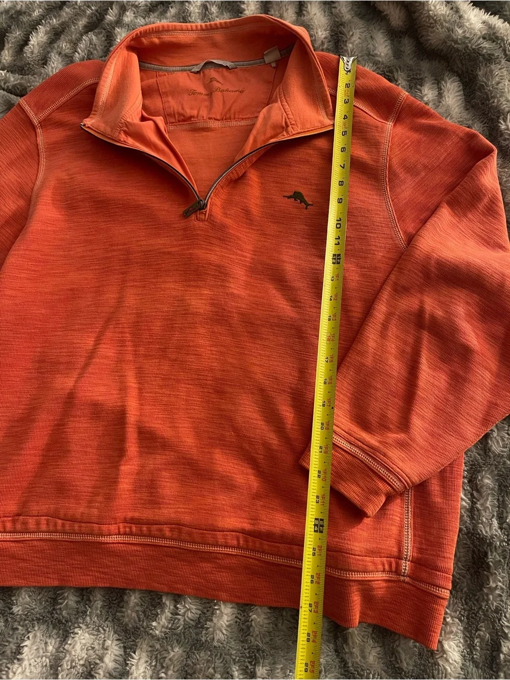 Tommy Bahama Montego Bay Textured Cotton Half Zip Pullover.